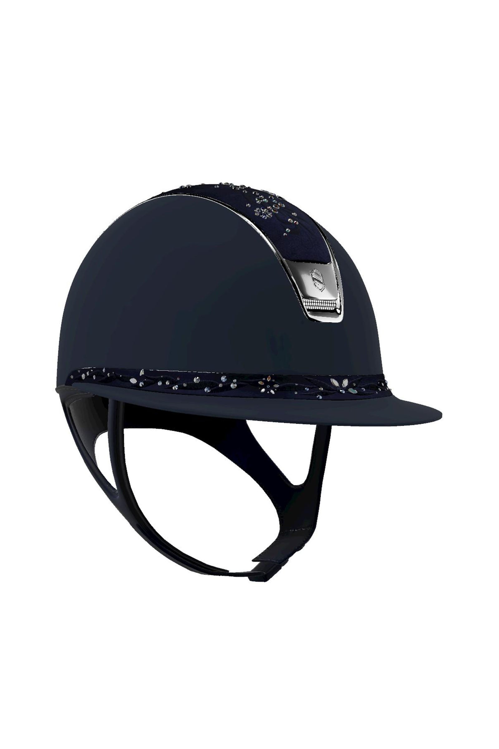 Samshield Miss Shield Shadowmatt mit Blumen Swarovski Schmuck, Chrom 2.0 Reithelme & Sicherheitswesten