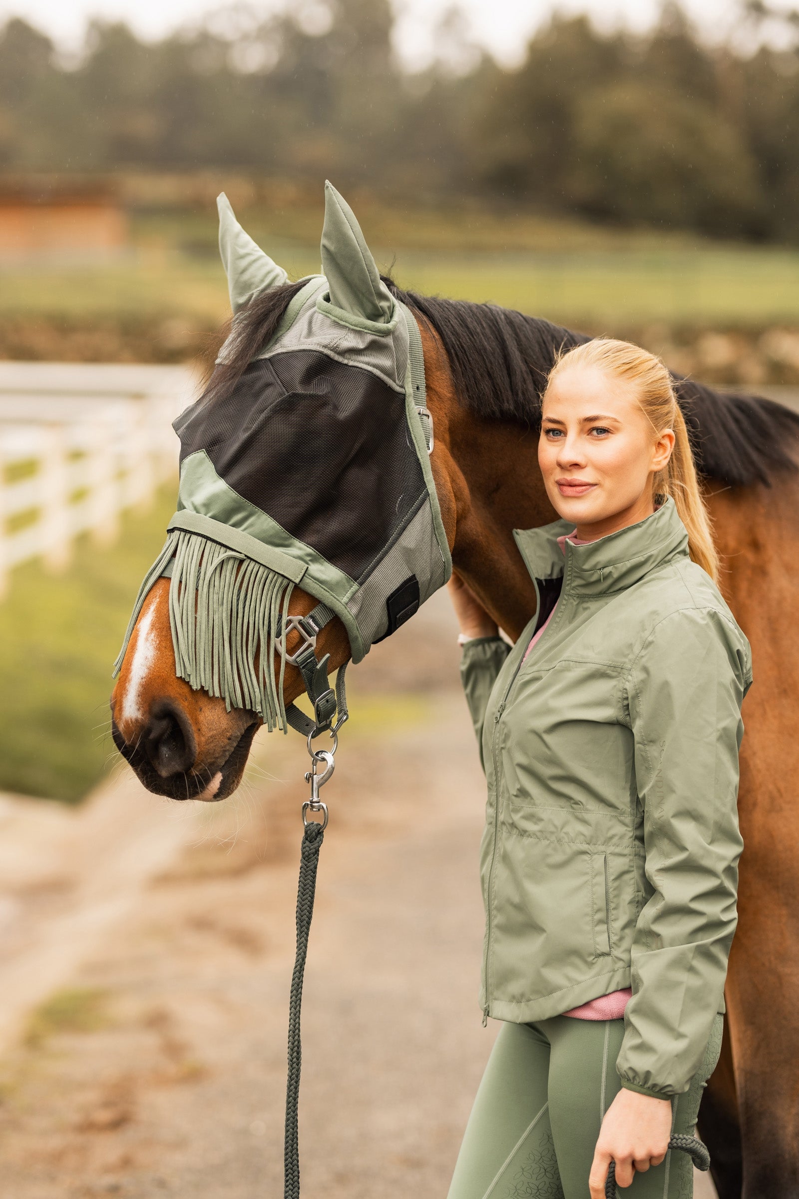 Horze Fly Mask with Fringed Nose Antifly Protection for Horses