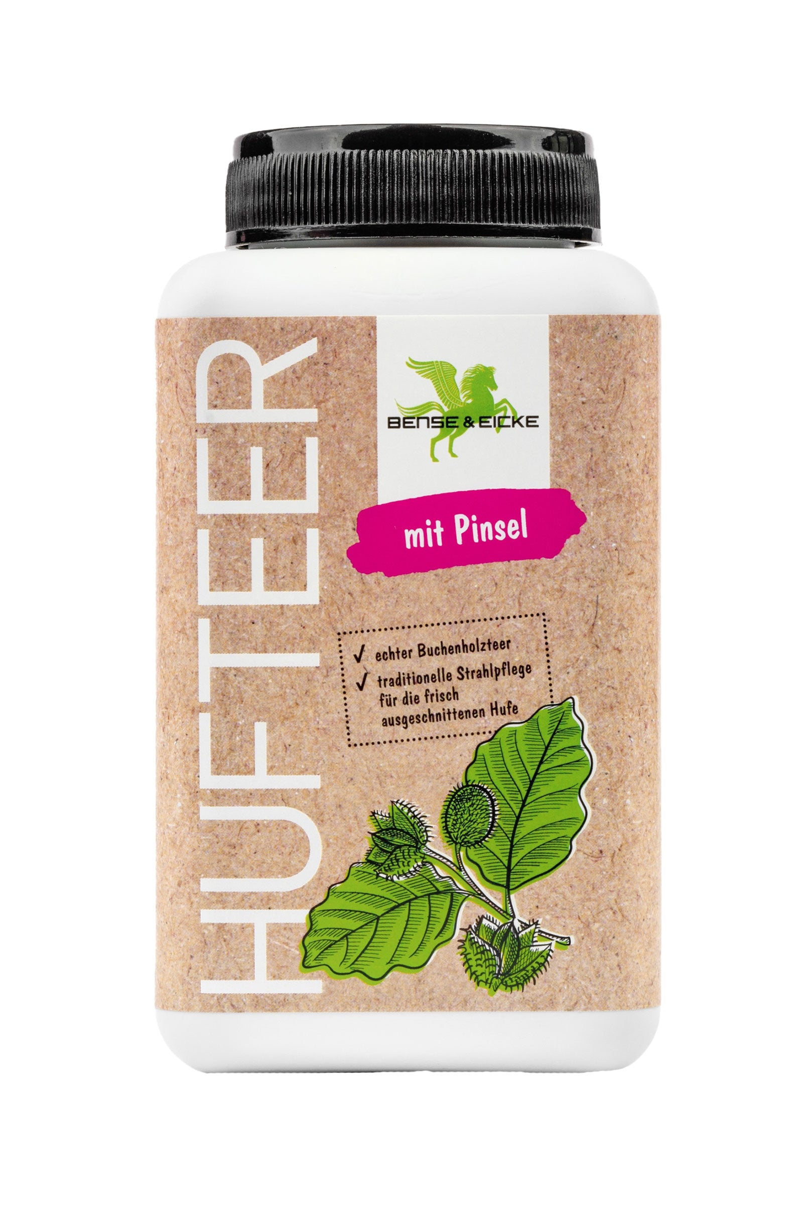 Bense & Eicke Hufteer mit Pinsel, 500 ml Pflege